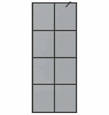 VidaXL Inloop Douche Wand Zwart 80 x 195 cm gehard glas