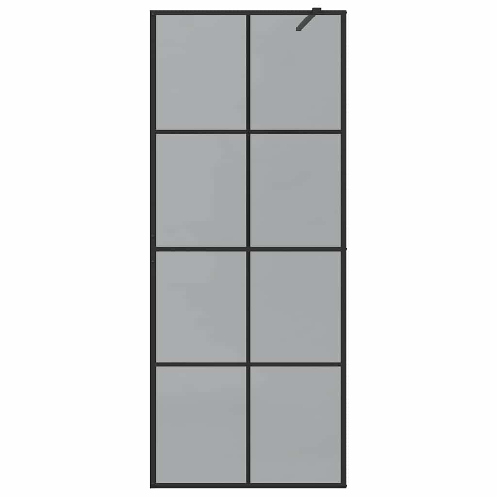 VidaXL Inloop Douche Wand Zwart 80 x 195 cm gehard glas