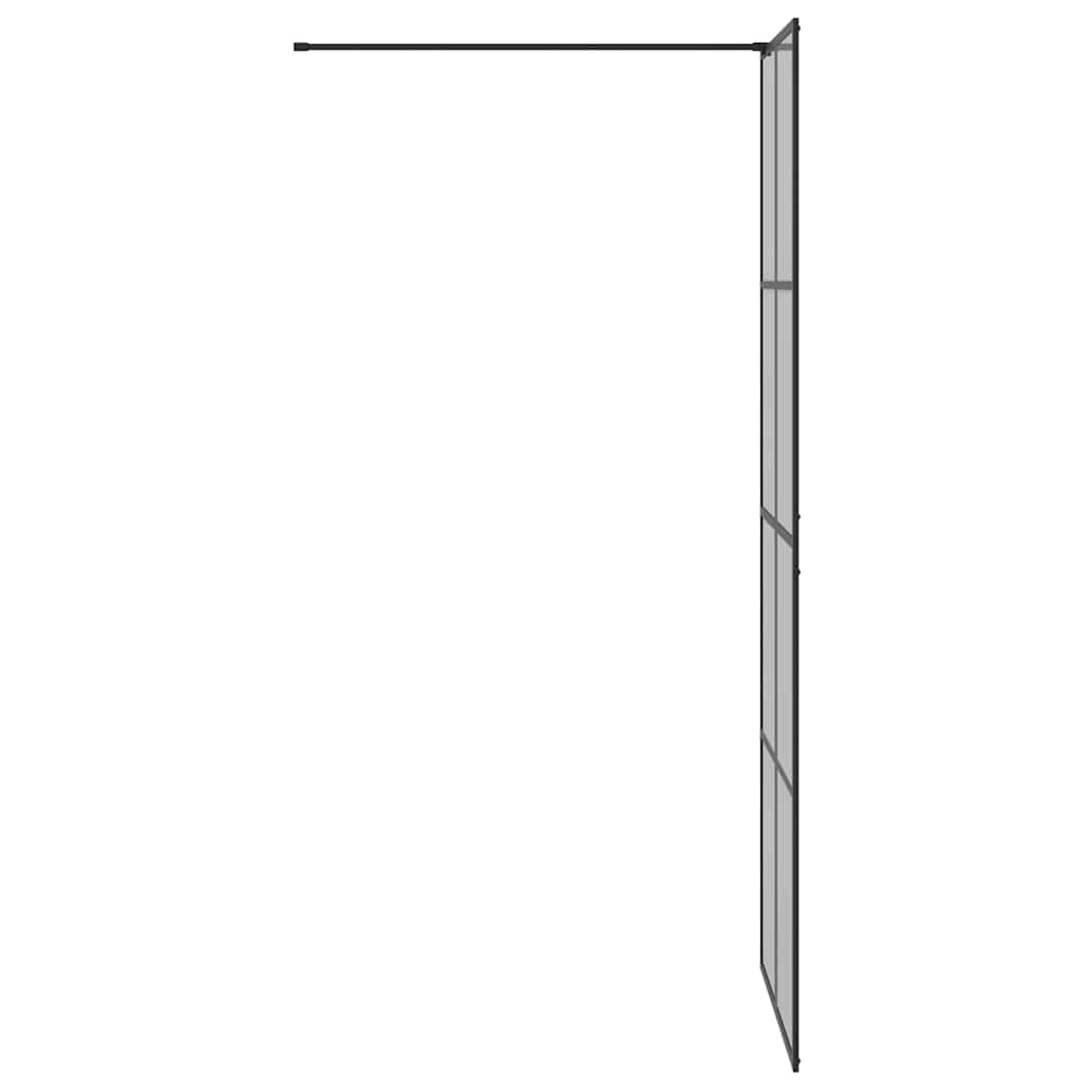 VidaXL Inloop Douche Wand Zwart 80 x 195 cm gehard glas