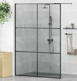 VidaXL Inloop Douche Wand Zwart 140 x 195 cm gehard glas