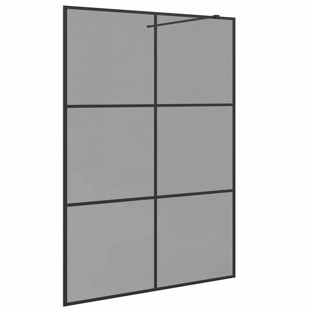 VidaXL Inloop Douche Wand Zwart 140 x 195 cm gehard glas