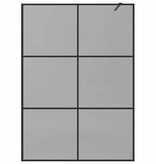 VidaXL Inloop Douche Wand Zwart 140 x 195 cm gehard glas