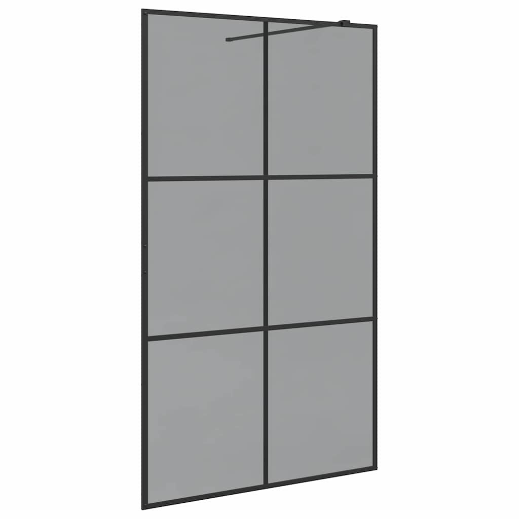 VidaXL Inloop Douche Wand Zwart 115 x 195 cm gehard glas