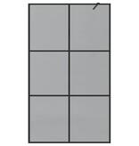 VidaXL Inloop Douche Wand Zwart 115 x 195 cm gehard glas
