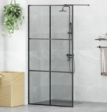 VidaXL Inloop Douche Wand Zwart 100 x 195 cm gehard glas
