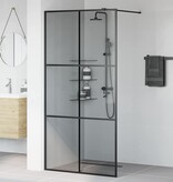 VidaXL Inloop Douche Wand Zwart 100 x 195 cm gehard glas