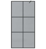 VidaXL Inloop Douche Wand Zwart 100 x 195 cm gehard glas