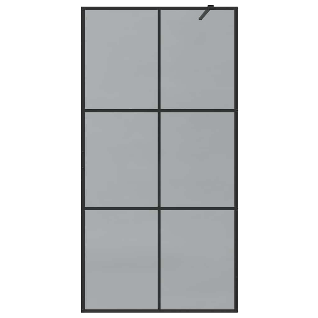 VidaXL Inloop Douche Wand Zwart 100 x 195 cm gehard glas