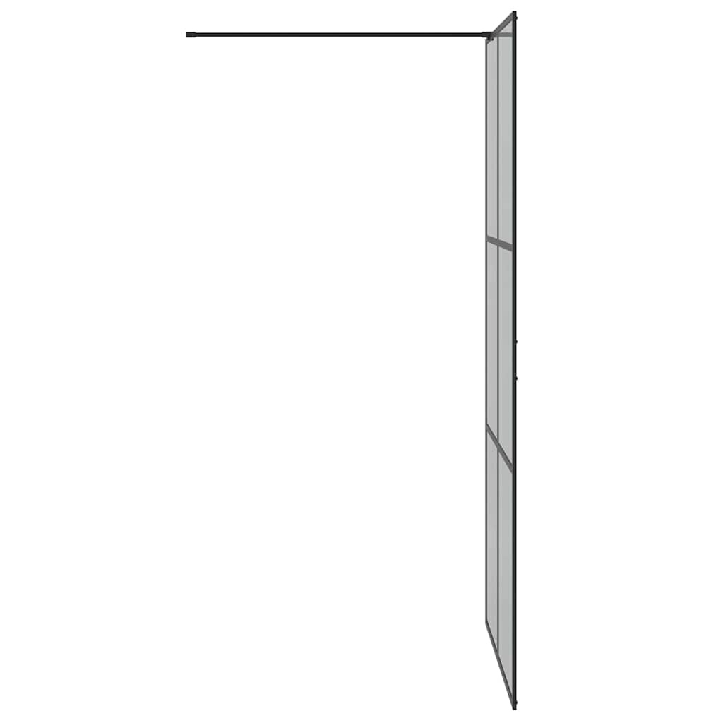 VidaXL Inloop Douche Wand Zwart 100 x 195 cm gehard glas