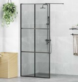 VidaXL Inloop Douche Wand Zwart 90 x 195 cm gehard glas