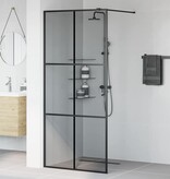 VidaXL Inloop Douche Wand Zwart 90 x 195 cm gehard glas