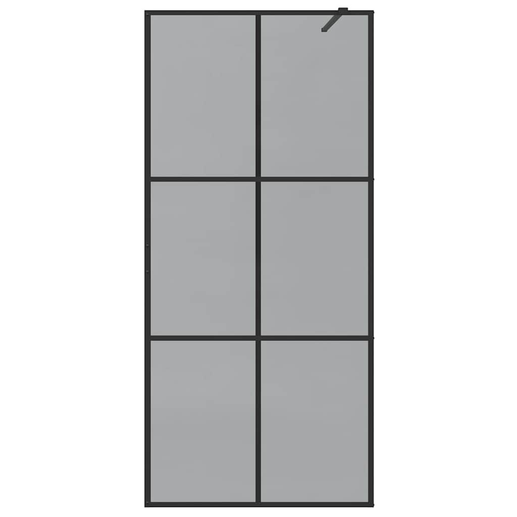 VidaXL Inloop Douche Wand Zwart 90 x 195 cm gehard glas