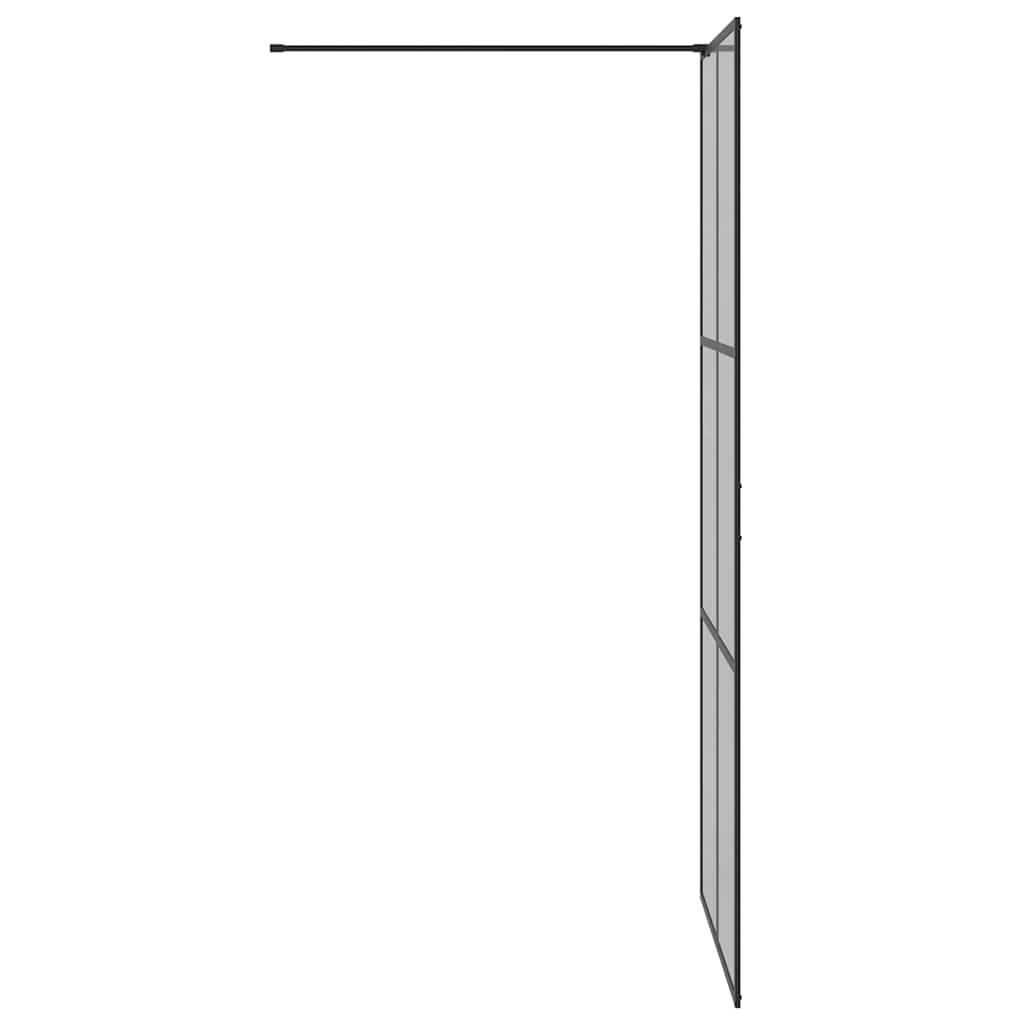 VidaXL Inloop Douche Wand Zwart 90 x 195 cm gehard glas