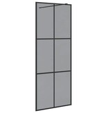 VidaXL Inloopdouchewand Zwart 80 x 195 cm Gehard Glas