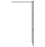 VidaXL Inloopdouchewand Zwart 80 x 195 cm Gehard Glas