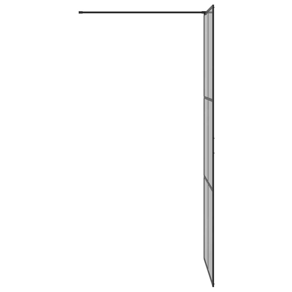 VidaXL Inloopdouchewand Zwart 80 x 195 cm Gehard Glas