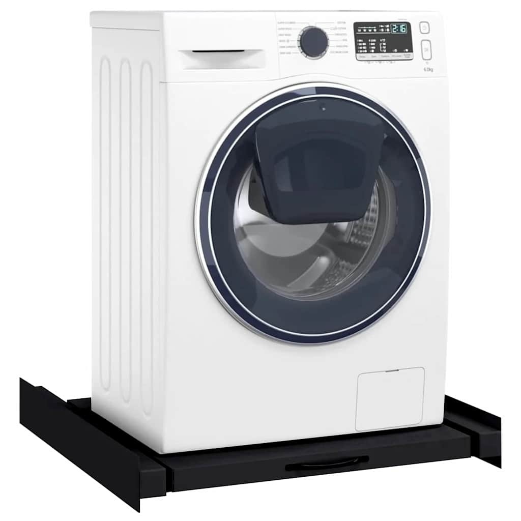 VidaXL Wasmachine Tussenplank Zwart 60 x 60 x 8 cm Staal