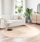 VidaXL Nep Schapenvacht Tapijt Tafalla Beige Ø 200 cm Polyester