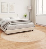 VidaXL Nep Schapenvacht Tapijt Tafalla Beige Ø 200 cm Polyester