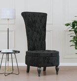 VidaXL Slipper Stoel Zwart 56,5 x 70 x 110 cm Fluweel