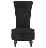 VidaXL Slipper Stoel Zwart 56,5 x 70 x 110 cm Fluweel