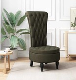 VidaXL Slipper Stoel Legergroen 56,5 x 70 x 110 cm Nep Suede Leer