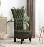 VidaXL Slipper Stoel Legergroen 56,5 x 70 x 110 cm Nep Suede Leer