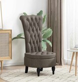 VidaXL Slipper Stoel Donkergrijs 56,5 x 70 x 110 cm Nep Suede Leer