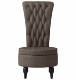 VidaXL Slipper Stoel Donkergrijs 56,5 x 70 x 110 cm Nep Suede Leer