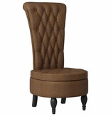 VidaXL Slipper Stoel Bruin 56,5 x 70 x 110 cm Nep Suede Leer