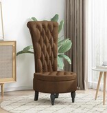 VidaXL Slipper Stoel Bruin 56,5 x 70 x 110 cm Nep Suede Leer