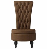 VidaXL Slipper Stoel Bruin 56,5 x 70 x 110 cm Nep Suede Leer