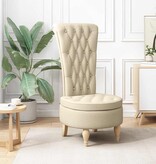 VidaXL Slipper Stoel Crème 56,5 x 70 x 110 cm Stof