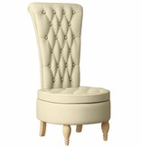 VidaXL Slipper Stoel Crème 56,5 x 70 x 110 cm Stof