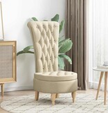 VidaXL Slipper Stoel Crème 56,5 x 70 x 110 cm Stof