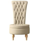 VidaXL Slipper Stoel Crème 56,5 x 70 x 110 cm Stof