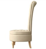 VidaXL Slipper Stoel Crème 56,5 x 70 x 110 cm Stof