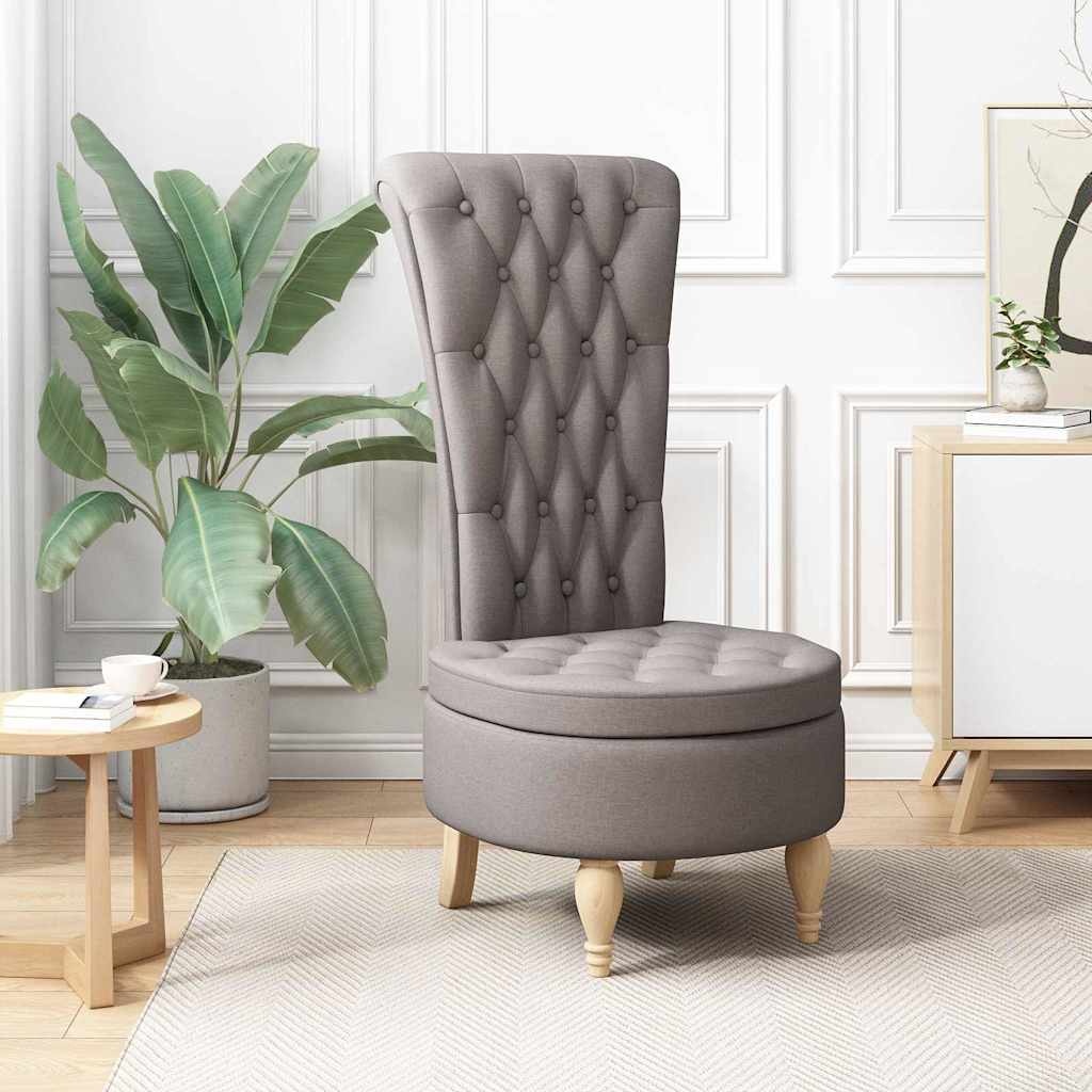 VidaXL Slipper Stoel Taupe 56,5 x 70 x 110 cm Stof