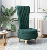 VidaXL Slipper Stoel Donkergroen 56,5 x 70 x 110 cm Stof