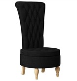 VidaXL Slipper Stoel Zwart 56,5 x 70 x 110 cm Stof