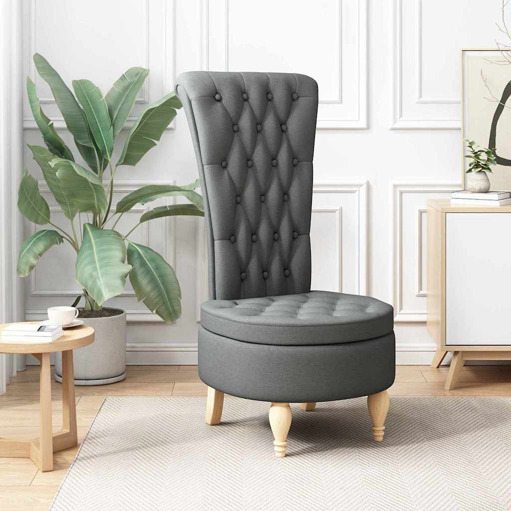 VidaXL Slipper Stoel Donkergrijs 56,5 x 70 x 110 cm Stof