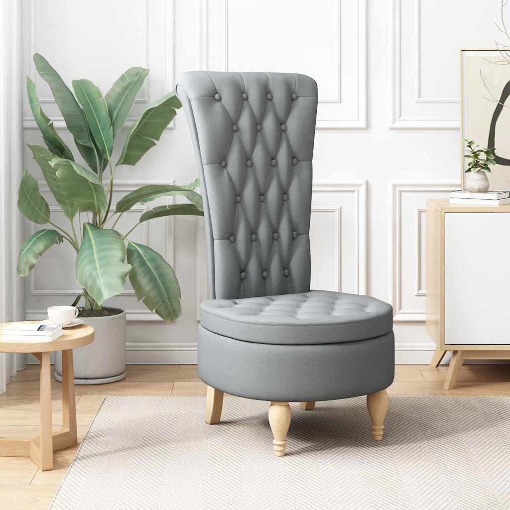 VidaXL Slipper Stoel Lichtgrijs 56,5 x 70 x 110 cm Stof