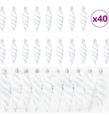 VidaXL Kerst Spiralvorm Bal 40 pcs Wit Kunststof