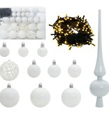 VidaXL Kerstbal Set met 150 LED 61 pcs Wit Kunststof