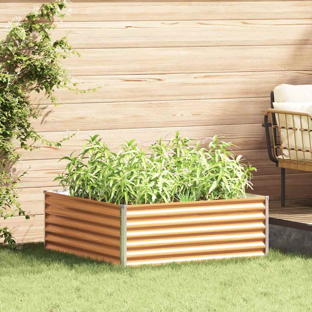 VidaXL Verhoogde plantenbak 98 x 100 x 36 cm Gegalvaniseerd staal