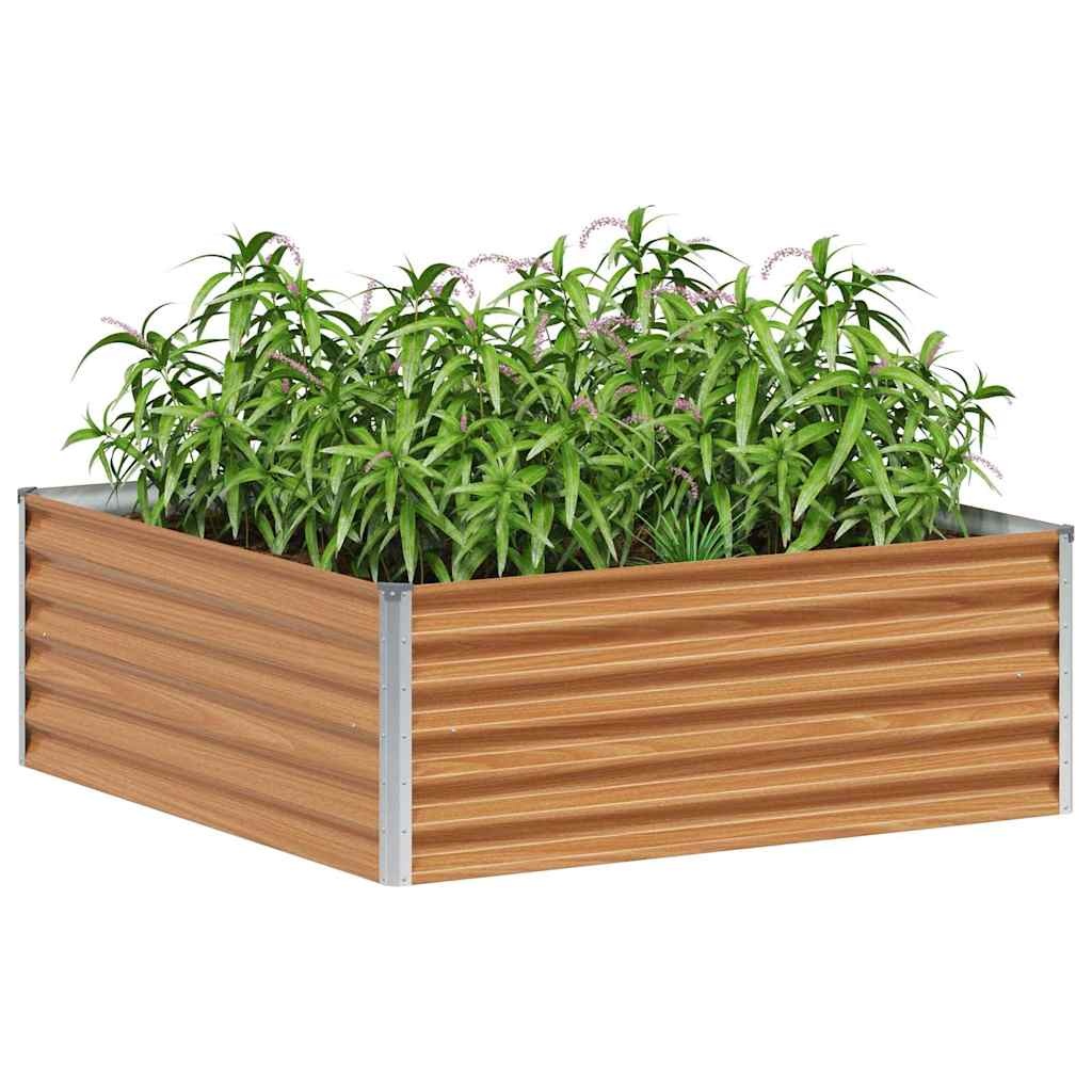 VidaXL Verhoogde plantenbak 98 x 100 x 36 cm Gegalvaniseerd staal