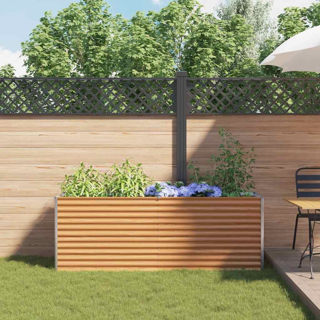 VidaXL Verhoogde plantenbak 195 x 50 x 68 cm Gegalvaniseerd staal