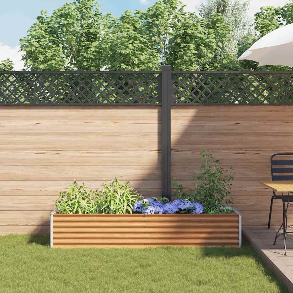 VidaXL Verhoogde plantenbak 195 x 50 x 36 cm Gegalvaniseerd staal