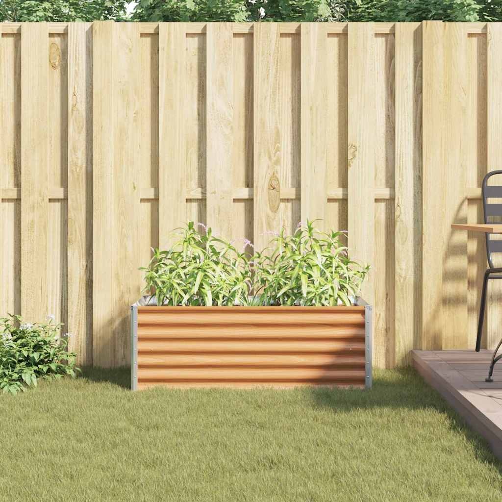 VidaXL Verhoogde plantenbak 98 x 50 x 36 cm Gegalvaniseerd staal