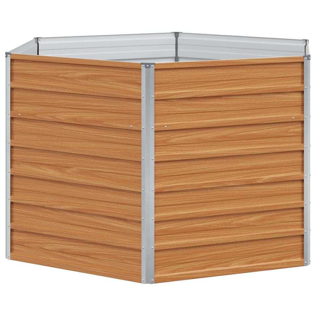 VidaXL Verhoogd Tuinbed Licht Bruin 129 x 129 x 77 cm